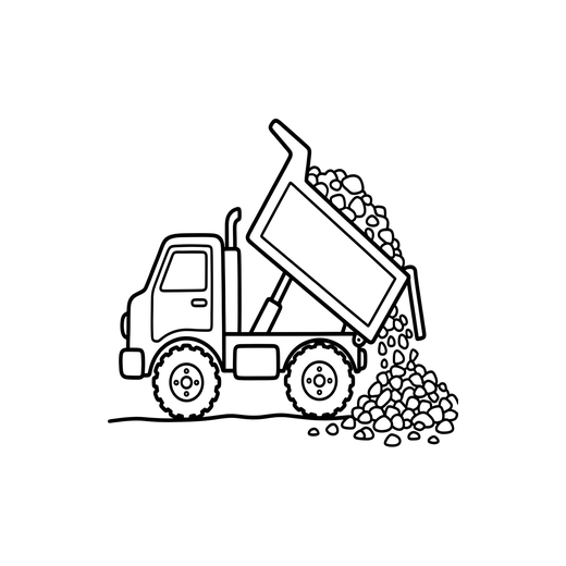 Ausmalbild Kipper (Bagger & Baumaschinen Ausmalbilder)