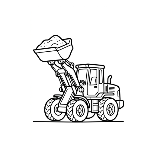 Ausmalbild Radlader (Bagger & Baumaschinen Ausmalbilder)