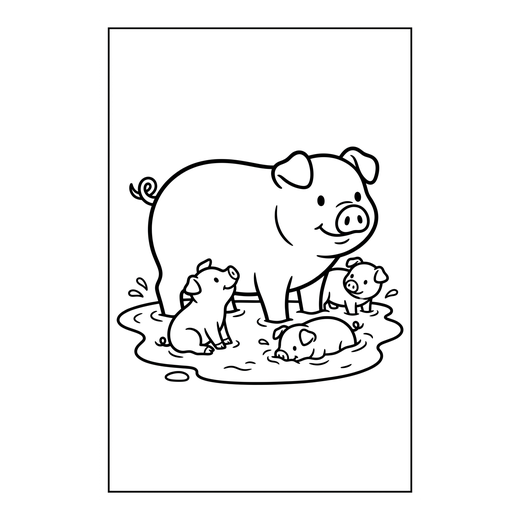 Ausmalbild Schwein (Bauernhof Ausmalbilder)