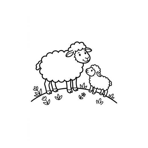 Ausmalbild Schaf (Bauernhof Ausmalbilder)