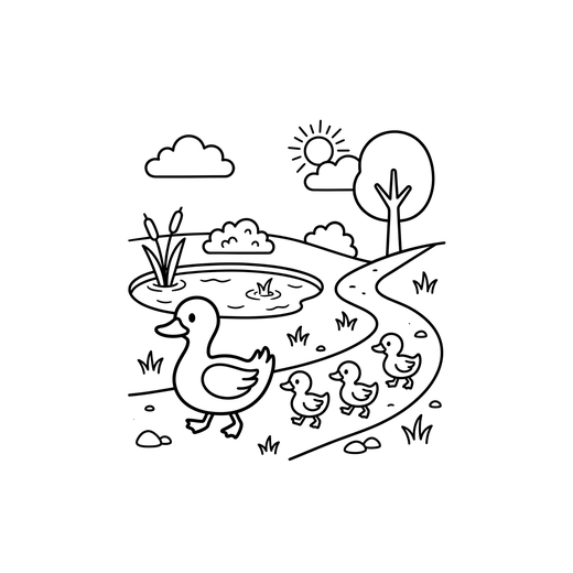 Ausmalbild Enten (Bauernhof Ausmalbilder)