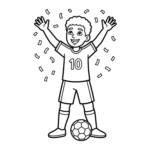 Ausmalbild Torjubel (Fußball Ausmalbilder)