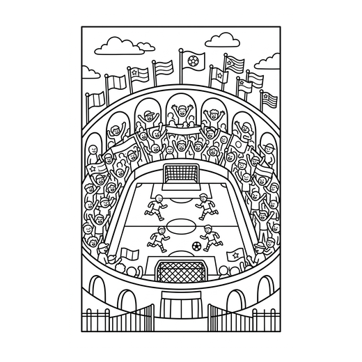 Ausmalbild Stadion (Fußball Ausmalbilder)