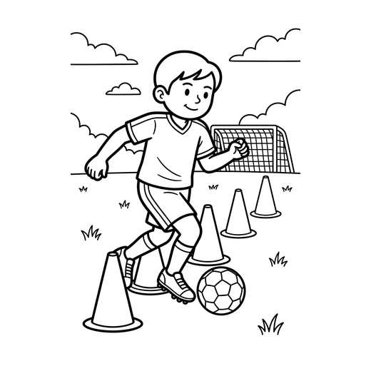 Ausmalbild Training (Fußball Ausmalbilder)