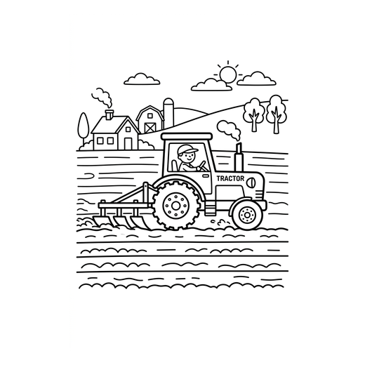 Ausmalbild Pflug (Traktor Ausmalbilder)