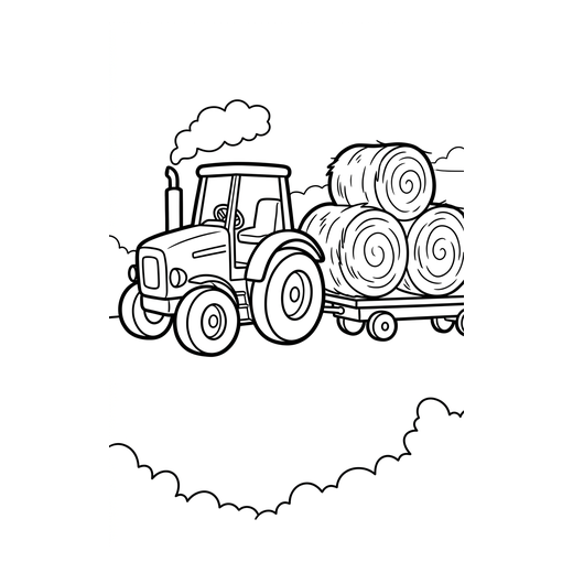 Ausmalbild Heuballen (Traktor Ausmalbilder)