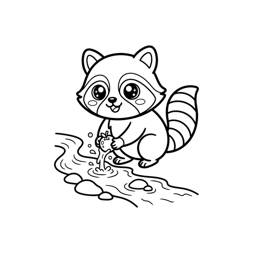 Ausmalbild Waschbär (Waldtiere Ausmalbilder)